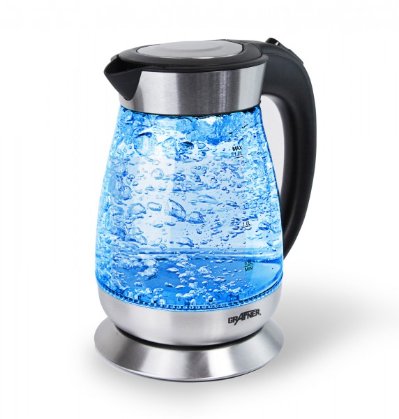 Grafner® Glas Wasserkocher mit LED Beleuchtung 2200 Watt 1,7 Liter
