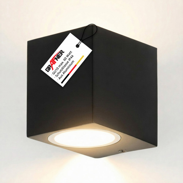 Grafner Aluminium-Wandlampe 37SQWB black WL10310