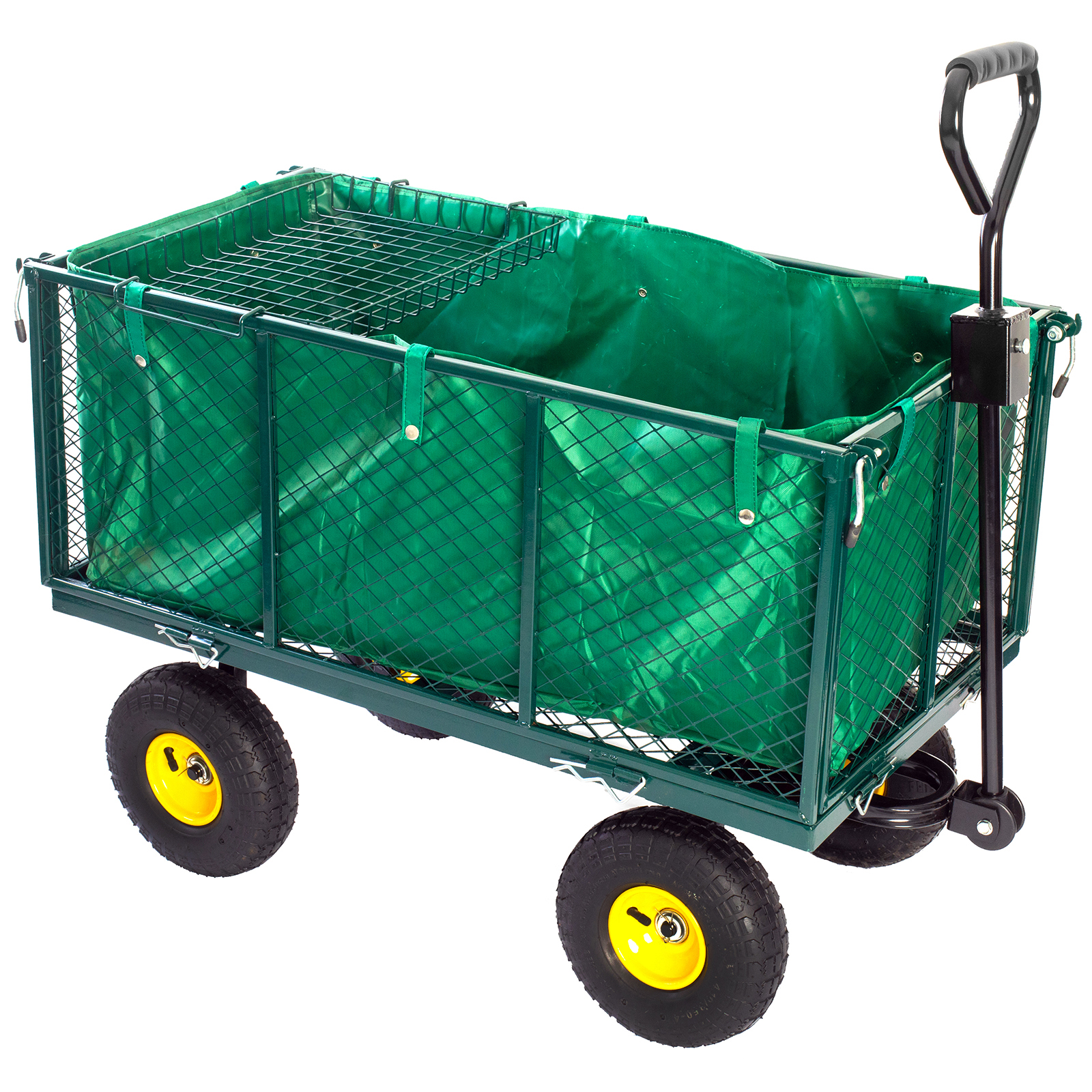 Bollerwagen Handwagen grün bis 550kg Transportkarre Gartenwagen Gartenkarre 