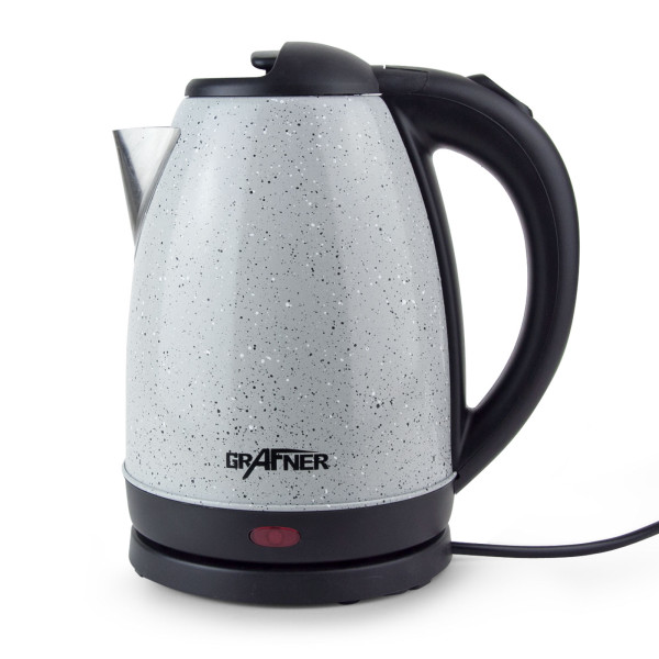 Grafner Design-Wasserkocher Edelstahl 1,7l max. 1800-2200W WK10752 grau Sprenkel
