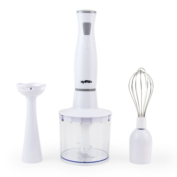 Grafner Stabmixer-Set 300 Watt | 1 Geschwindigkeitsstufe | weiß| SM10777