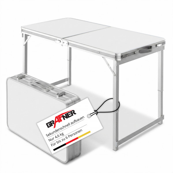 Grafner Campingtisch | Aluminium | Tischplatte MDF | DOPPEL | CT11056