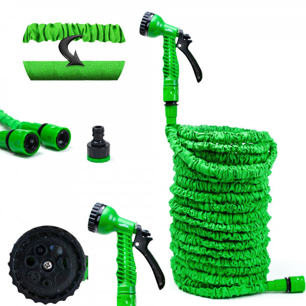 Grafner Flexibler Gartenschlauch Klickanschluss grün 37,5 m FG10899